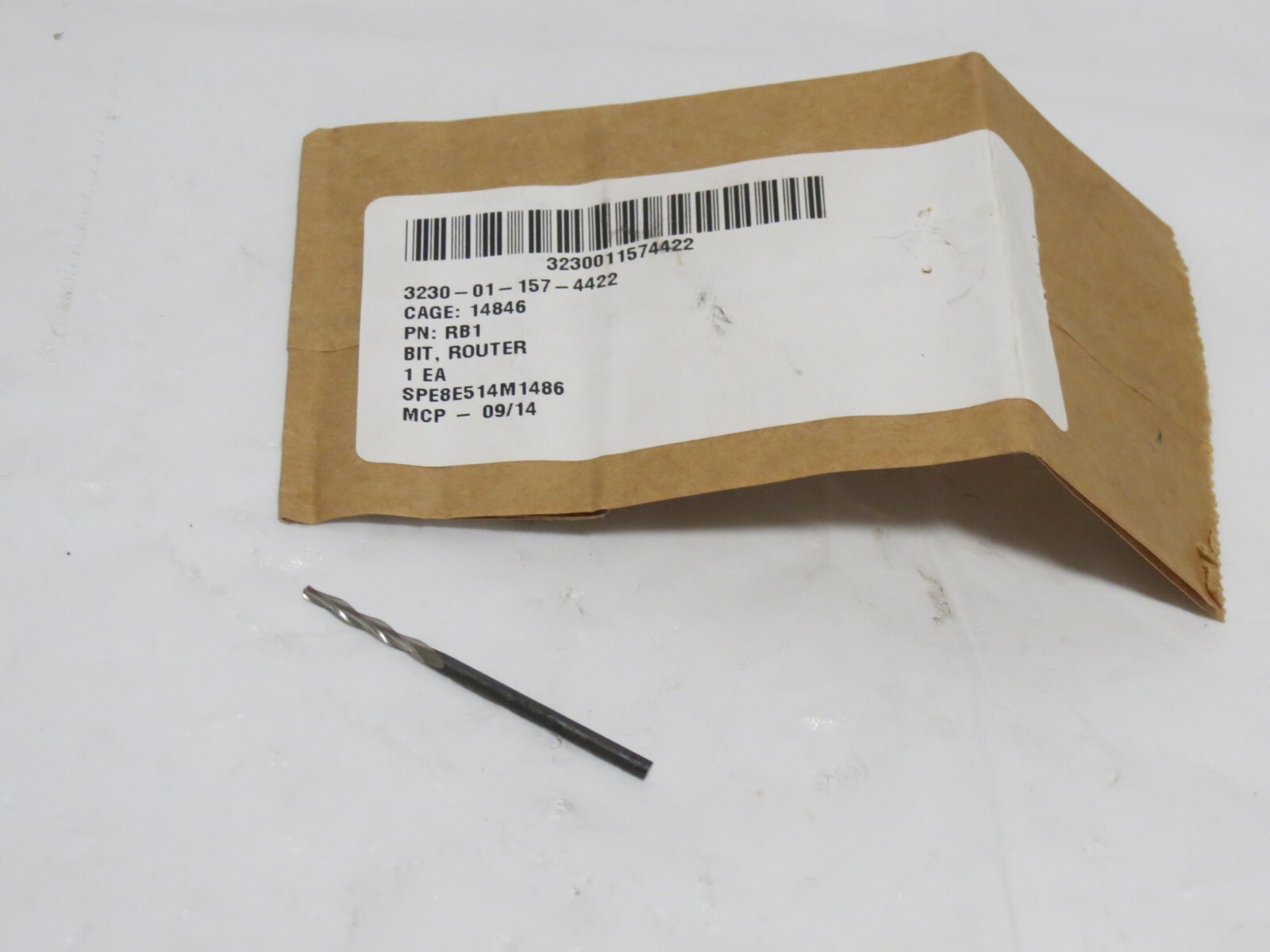 Router Bit 3230-01-157-4422 RB1 2" L Shank Diameter 0.098"