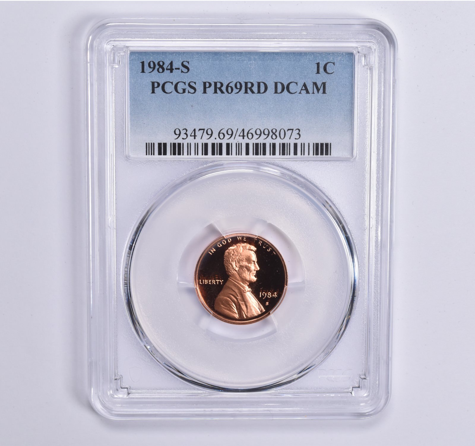 1984-S Lincoln Memorial Cent PR69 RD PCGS Blue Lbl