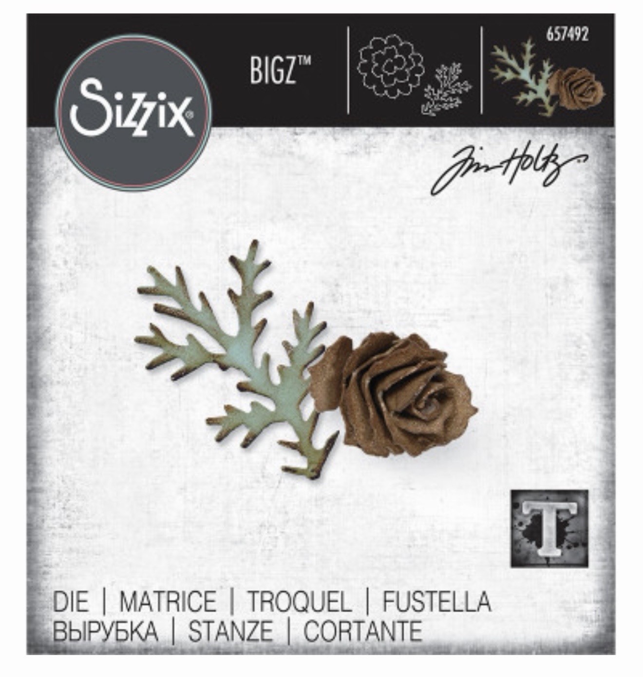 TIM HOLTZ Sizzix *TATTERED PINECONE* Die BIGZ Alterations Christmas GENTLY USED