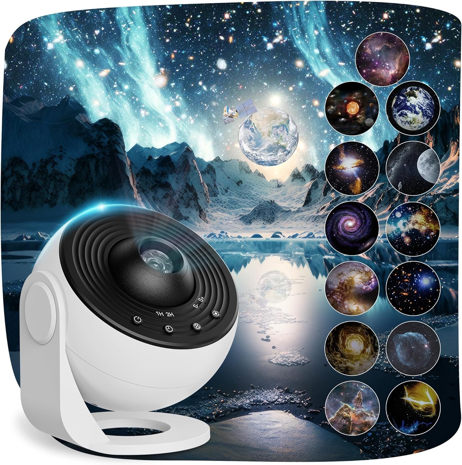 Planetarium Projector Pro: 13-in-1 Galaxy Light with Timer for Bedroom Elegance