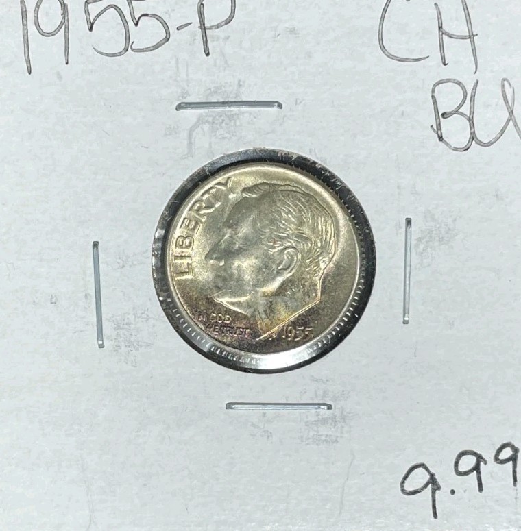 1955 ROOSEVELT SILVER DIME ~ CH/BU ~BEAUTIFUL COIN~