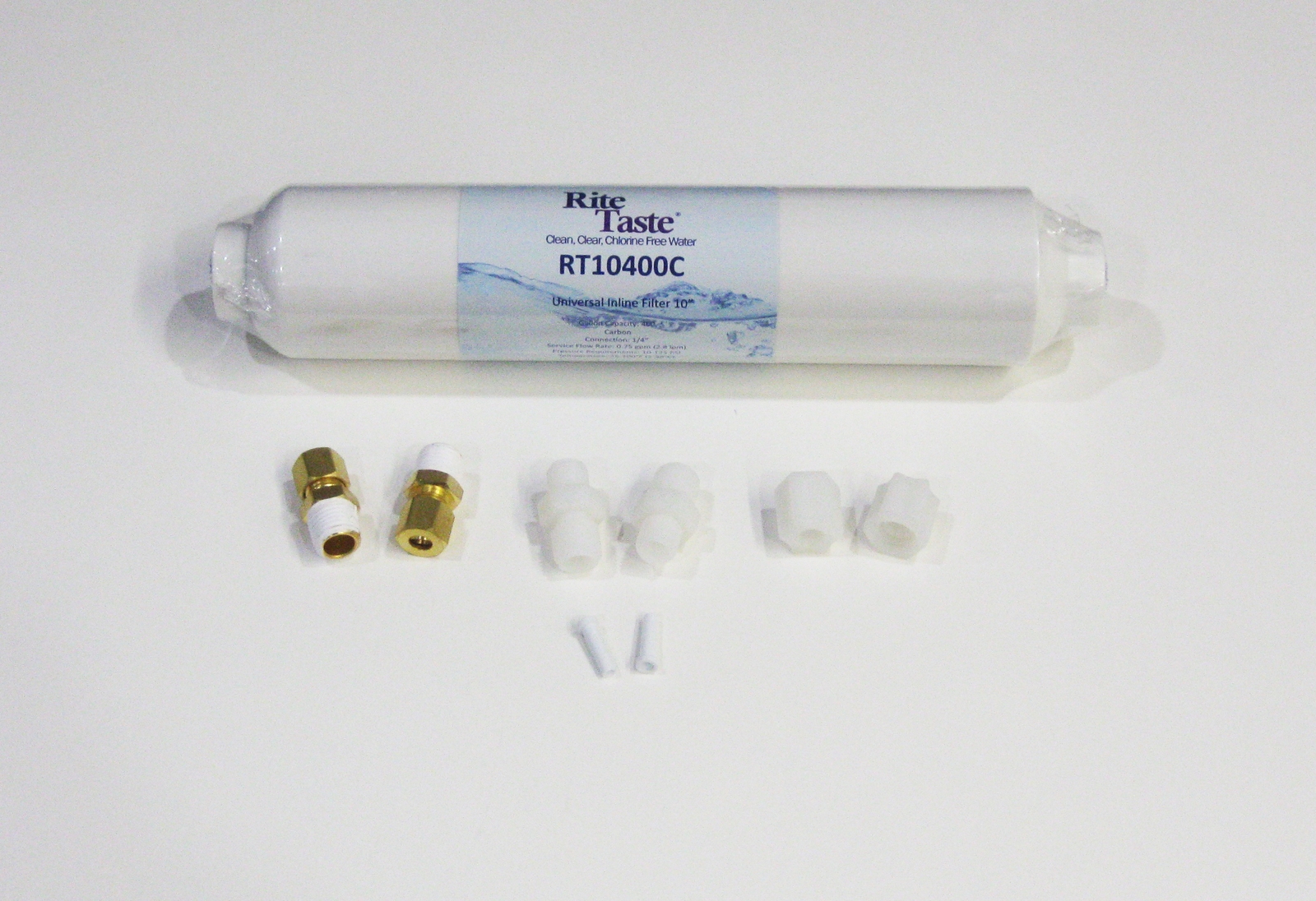 Rite Taste RT10400C 10" Universal Inline Refrigerator Water Filter 1/4" fittings