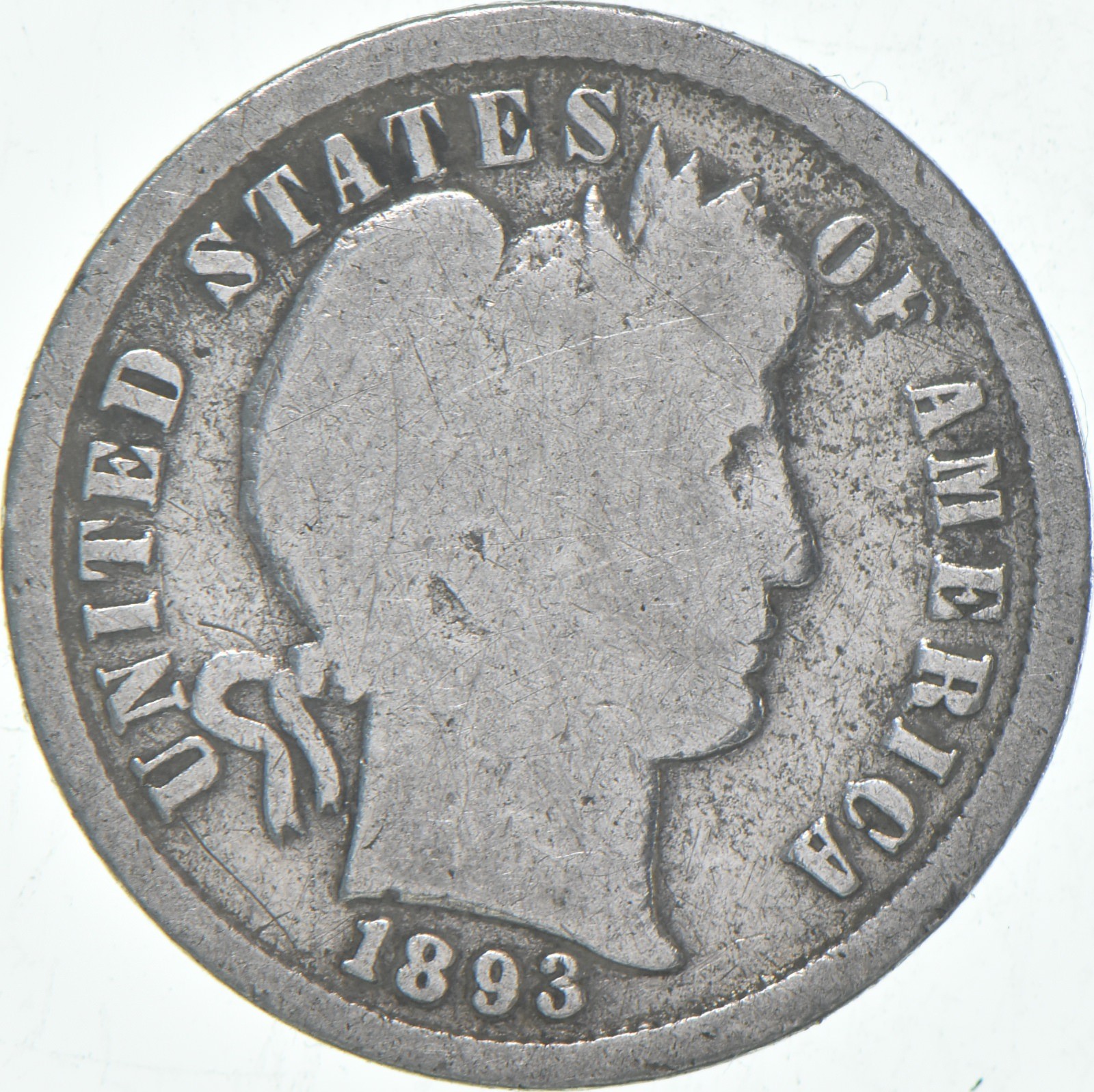 1893-P Barber Dime 90% Silver Average Circ