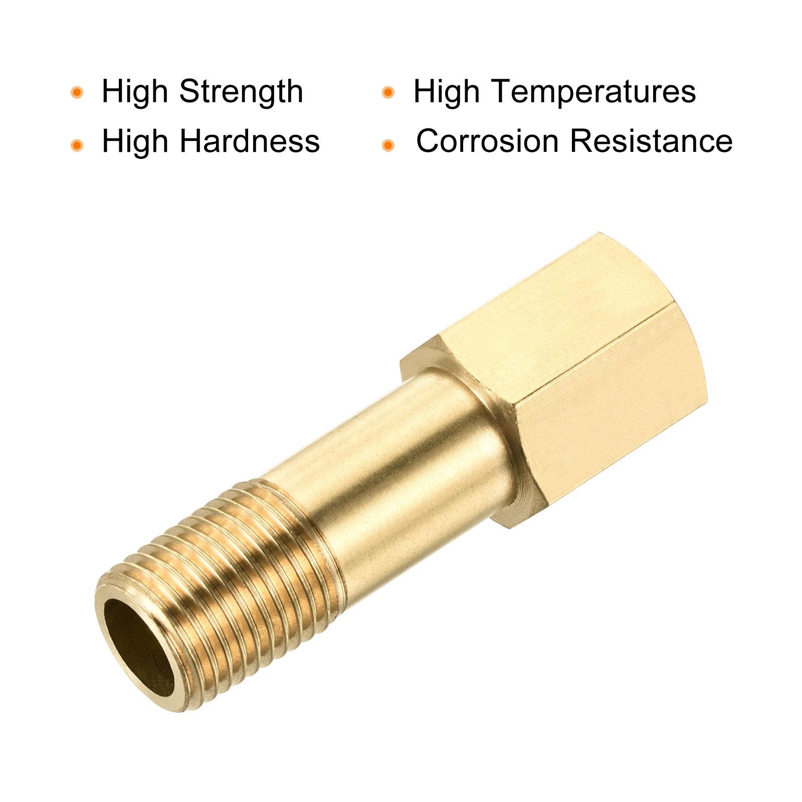 Brass Pipe Fitting G1/4 Adapter 50mm Extension Connector Hex Coupling 2 Pack
