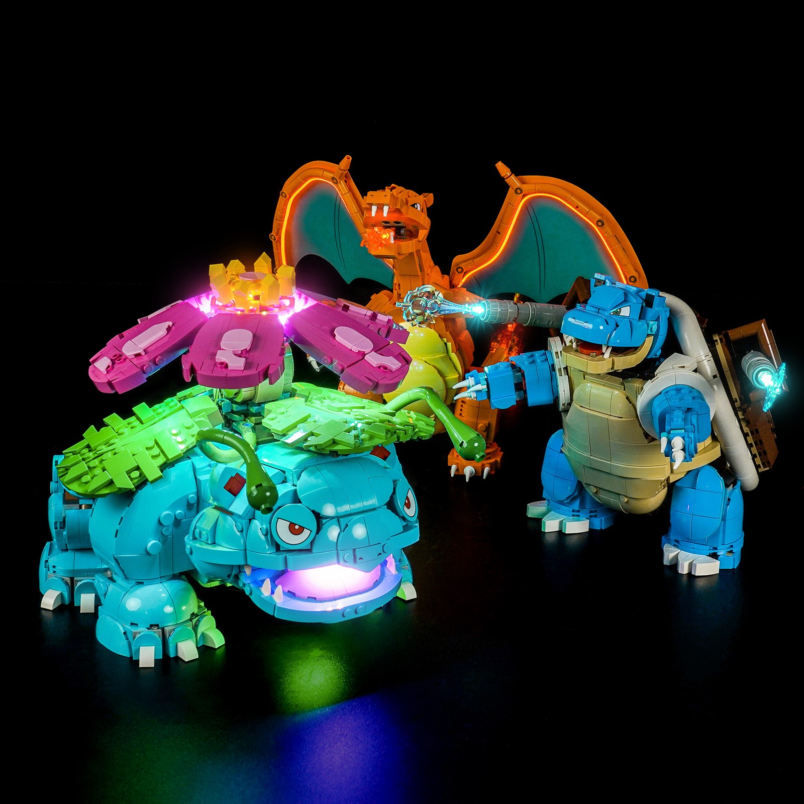 BrickBling LED Light for LEGO Venusaur, Charizard and Blastoise 72153 (Remote)