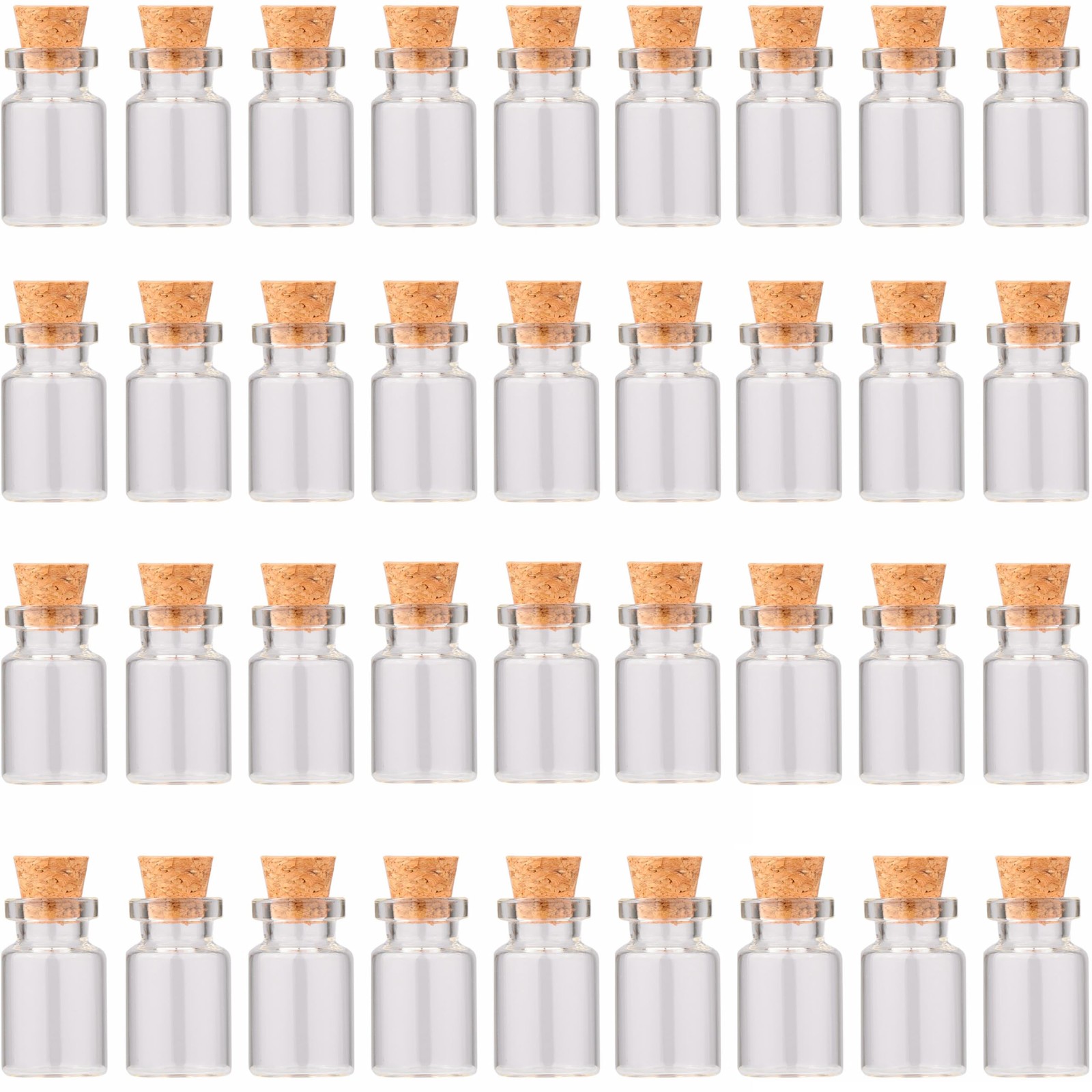 36PCS Tiny Glass Bottles with Corks and Eye Screws,3ml Cute Little Jars Cork ...