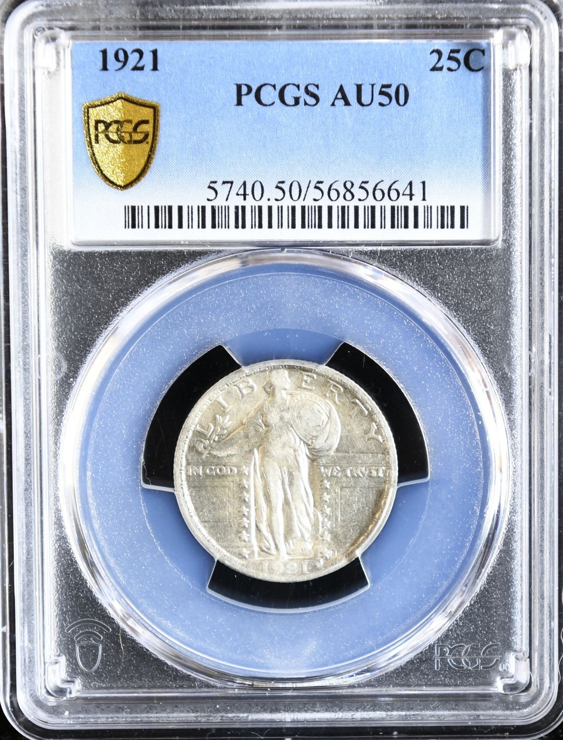 1921 25C PCGS AU50 - Standing Liberty Quarter - Key  Date W/ Video
