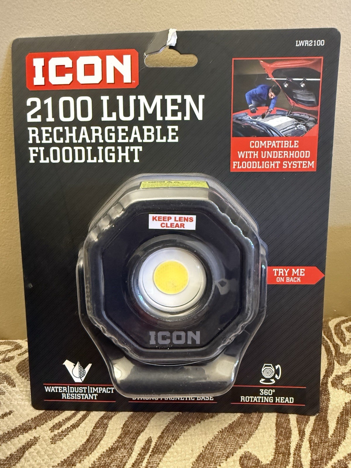 ICON Light 2100 Lumens FloodLight Rechargable Magnetic 360 Rotating Icon LWR2100