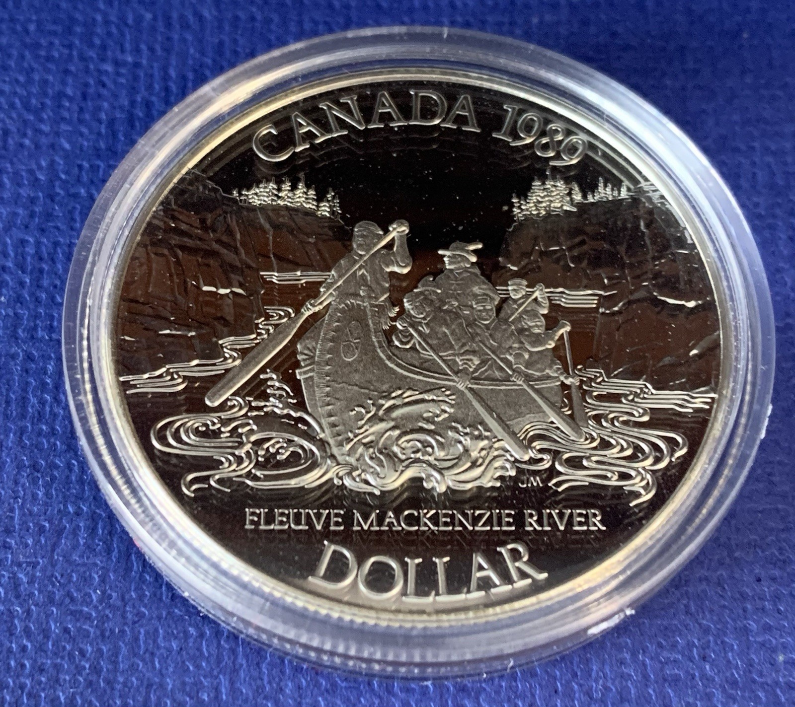 CANADA 1989 SILVER DOLLAR, DCAM, PR+++++, Mackensie River, w/COA