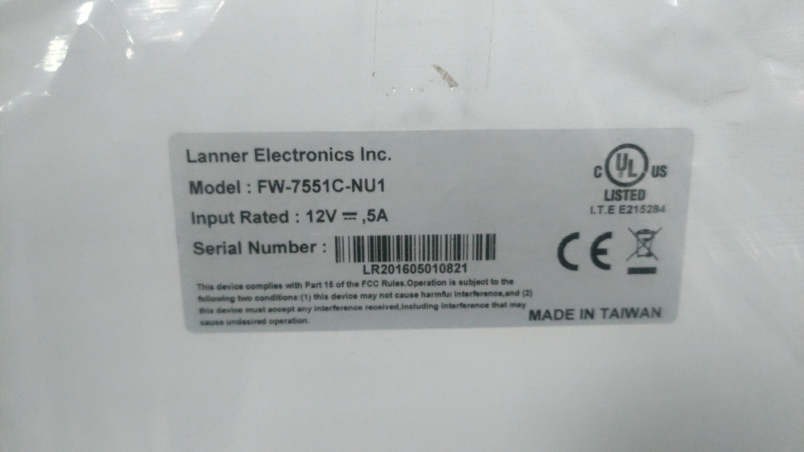 LANNER FW-7551C-NU1 Desktop Network Appliance