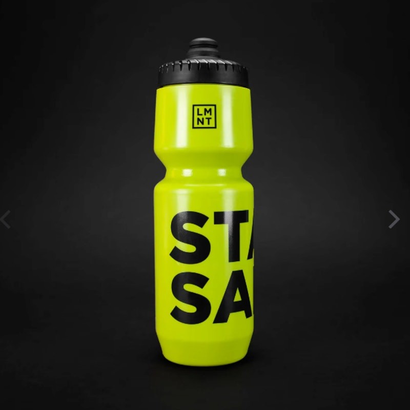 LMNT Stay Salty Water Bottle 26oz Green Cycling Sports Neon Squeeze BPA Free New