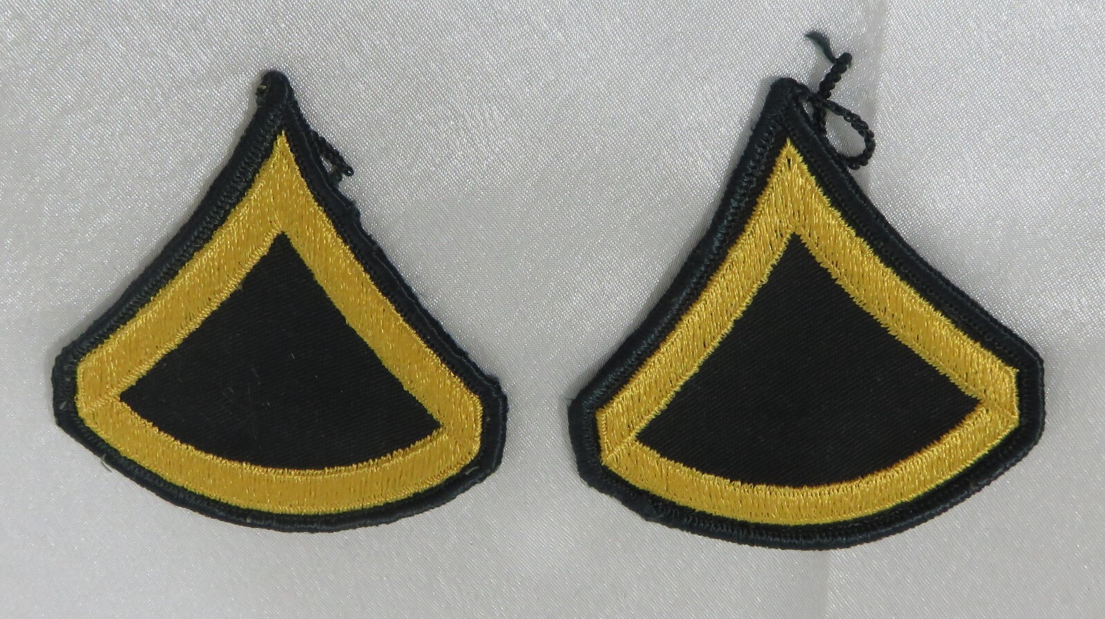 Private First-Class E-3 Army Military Patch set of 2 Chevron Green & Gold 2”x2”
