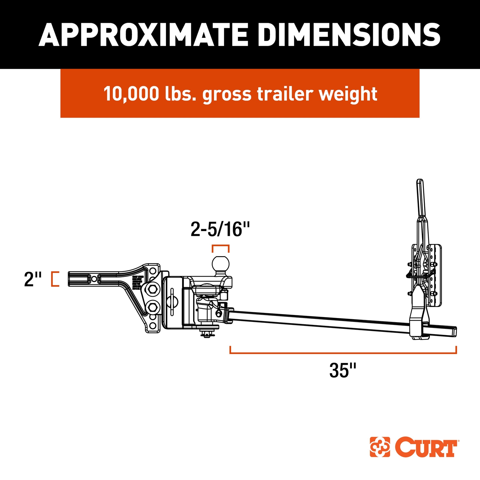 TruTrack 4P Trailer-Mounted Weight Distribution Hitch, 8-10K