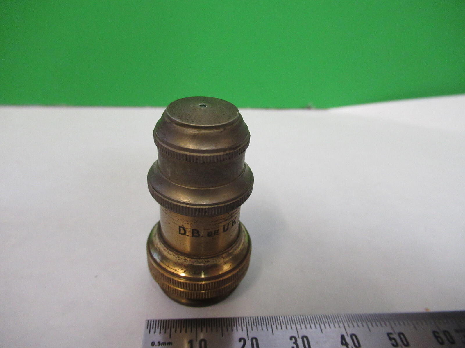 DB of UK ANTIQUE BRASS OBJECTIVE MICROSCOPE PART AS PICTURED X6-A-92
