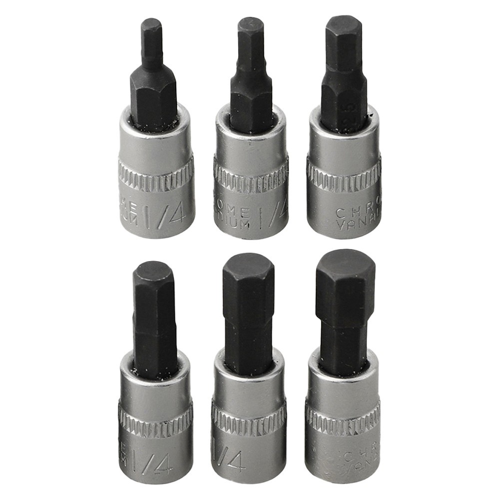 Compact 6 Piece Hex Bit Socket Set for Efficient Work H3 H4 H5 H6 H7 H8