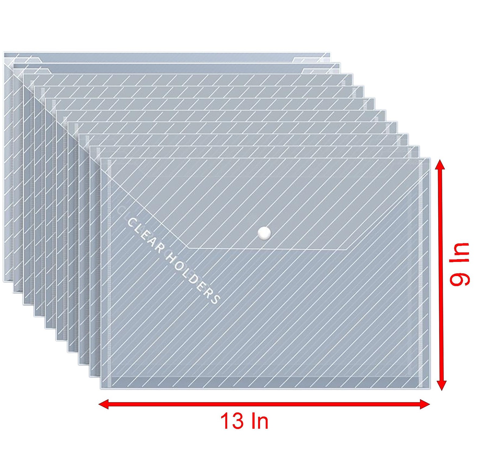 10 PCS 13x9 Inch A4 Size Transparent Plastic Document Storage Bag Envelopes