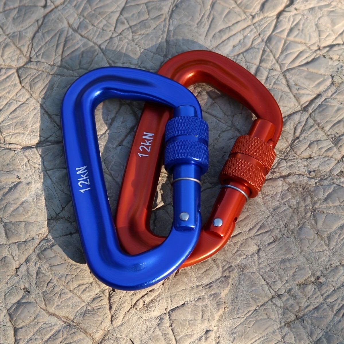 12KN Heavy Duty Screwgate Locking Carabiner D-Ring Clip Hook for Climbing Caving