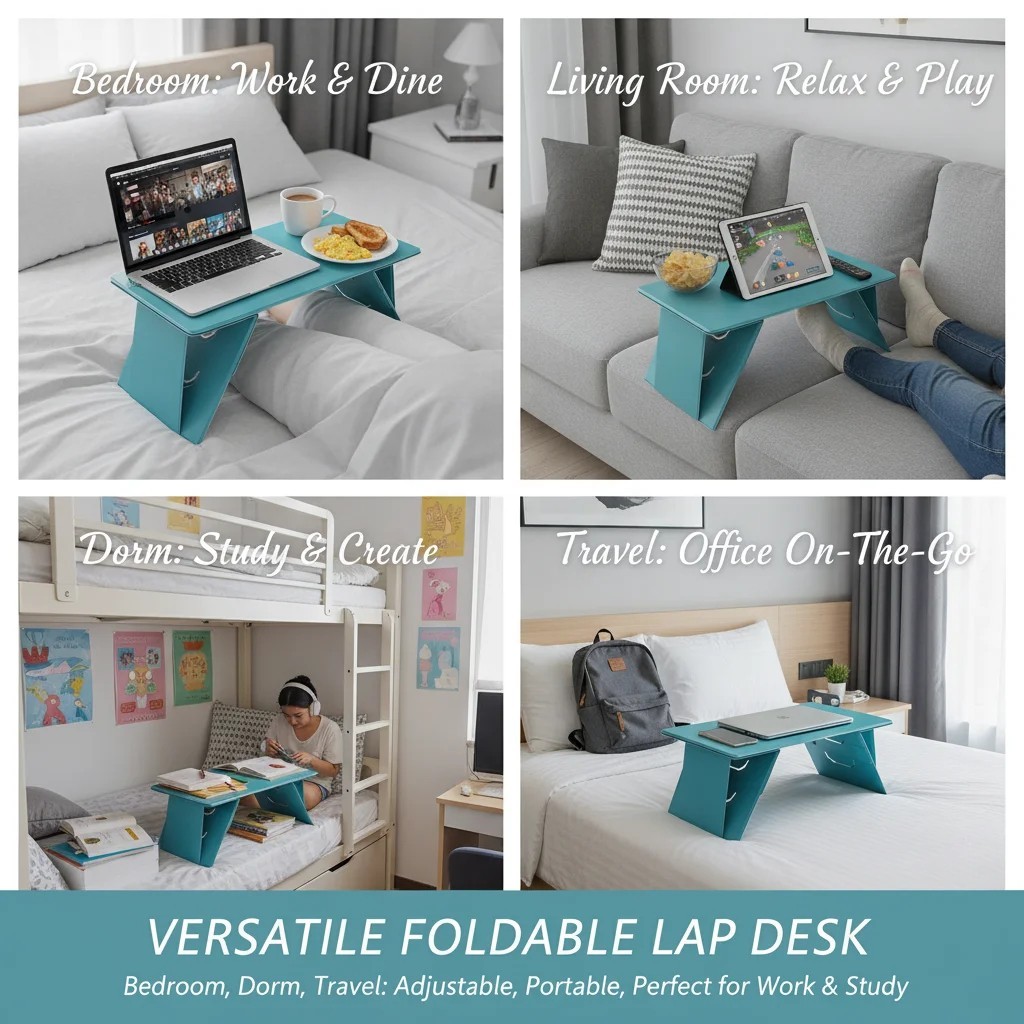 Sofa Bed Tray Foldable Laptop Table Stand Lap Computer Notebook Desk Adjustable