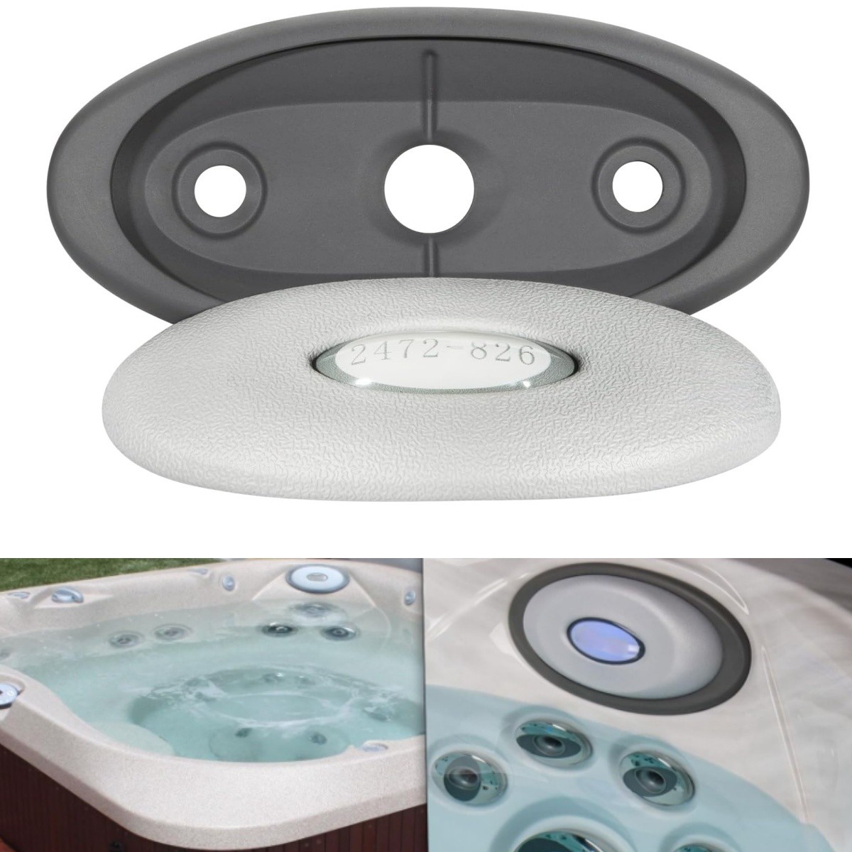2472-826 Oval Pillow Insert + Back Mount for Jacuzzi J-300 Series J-310 J-315