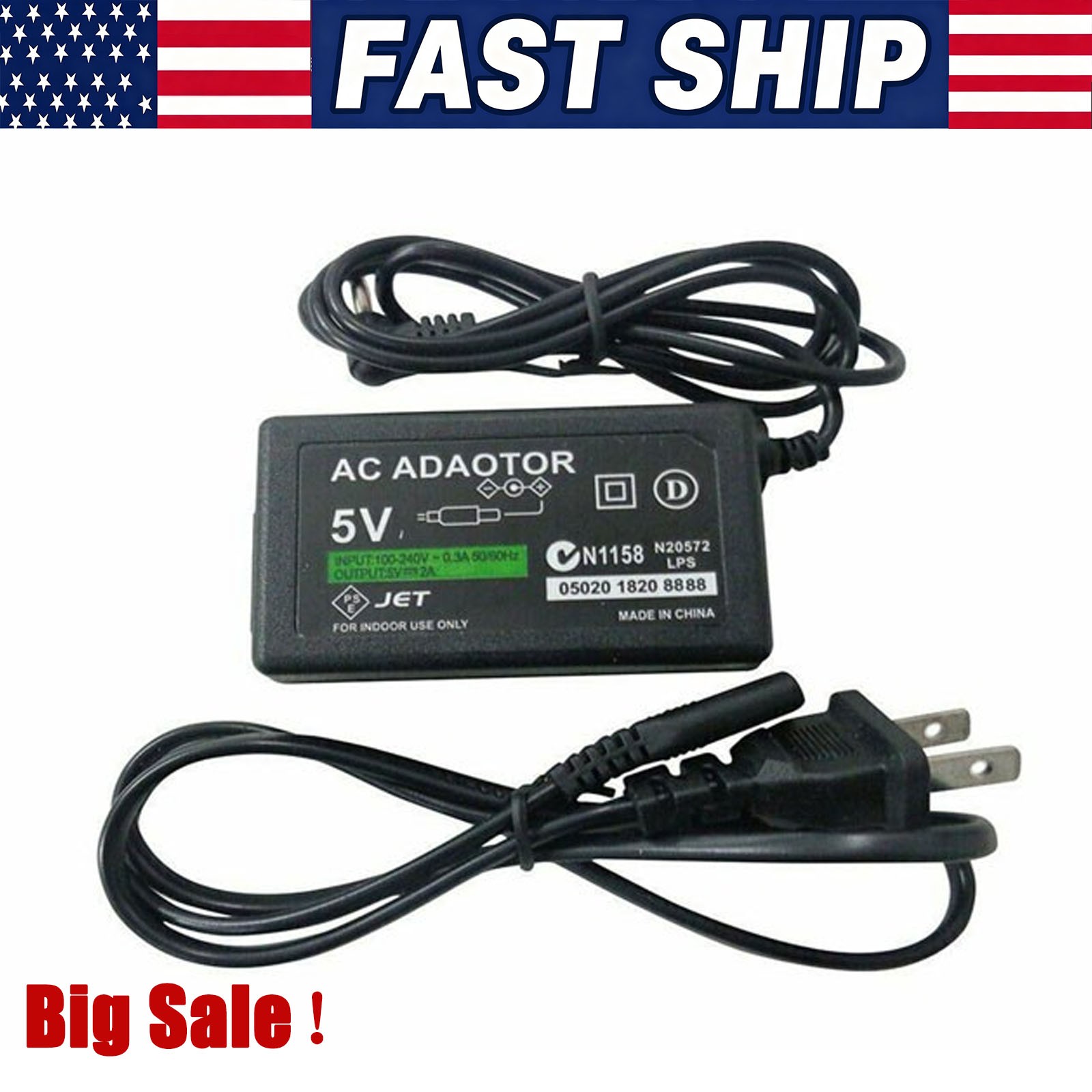 AC Adapter Home Wall Charger Power Supply For SONY PSP 1000 2000 3000 Slim Lite