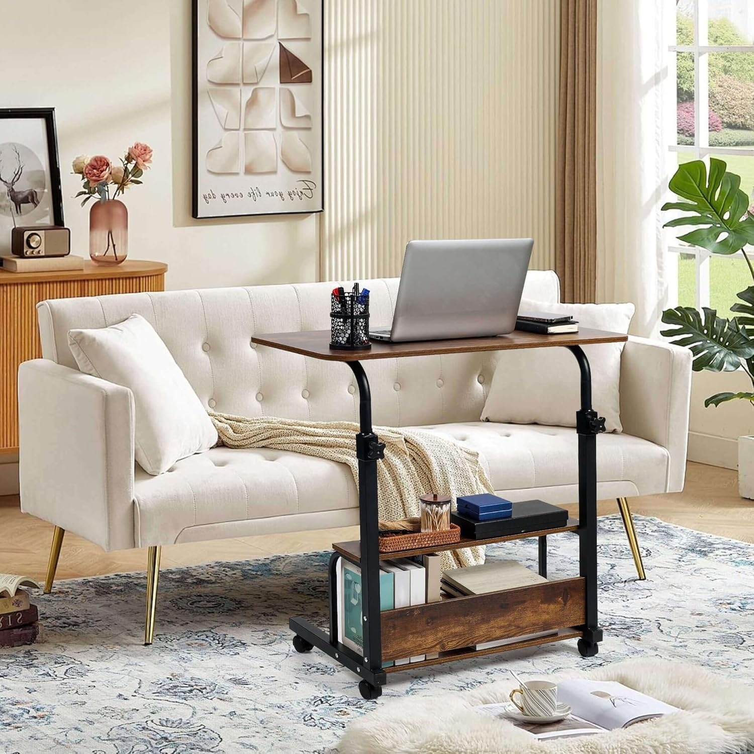 Durable Modern Computer Desk with Adjustable Height - Perfect for Work & Play