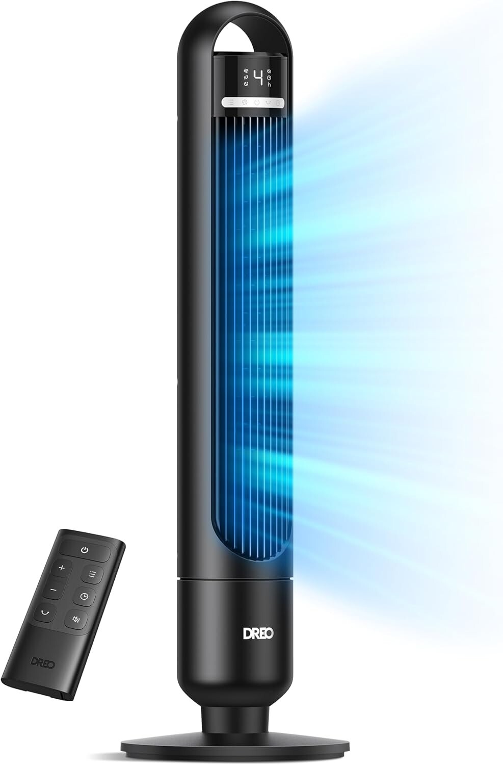 Dreo Tower Fan for Bedroom, 4 Speeds, 3 Modes Standing Fans for Room with 90° wi