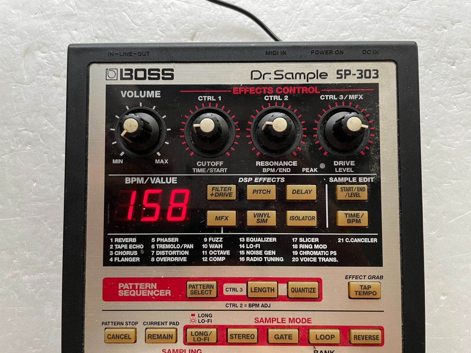 Boss SP-303 Dr. Sample Portable Pharse Sampler Potentiometer with Adapter