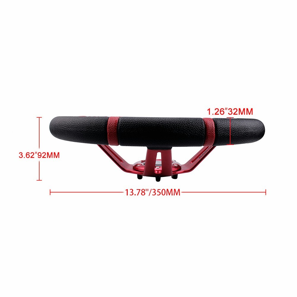 14inch Red Deep Dish Drifting Racing Steering Wheel+Red Quick Release Adapter
