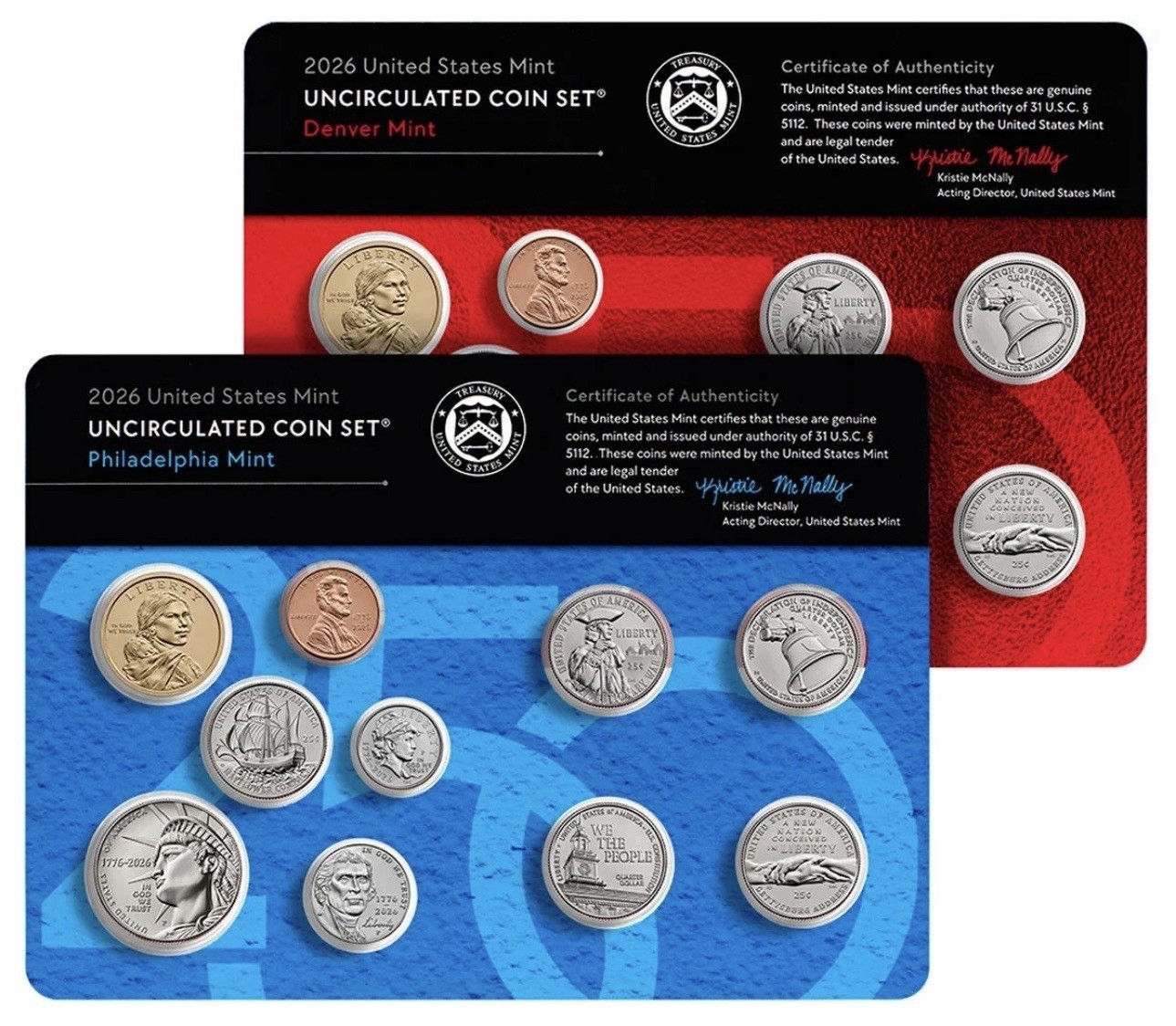 2026 U.S. Mint Uncirculated Coin Set Semiquincentennial P&D w/pennies 26RJ