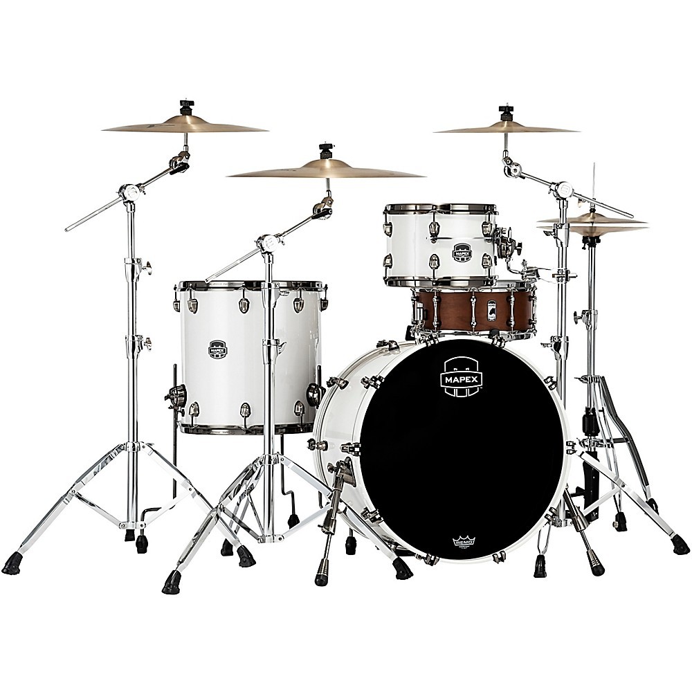 Mapex Saturn Evolution Hybrid Organic Rock 3-Piece Shell Pack 22" Bass Polar Wht