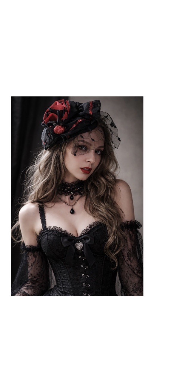 NWT Dark Coquette Gothic Steampunk Black & Red Spider Pill Hat