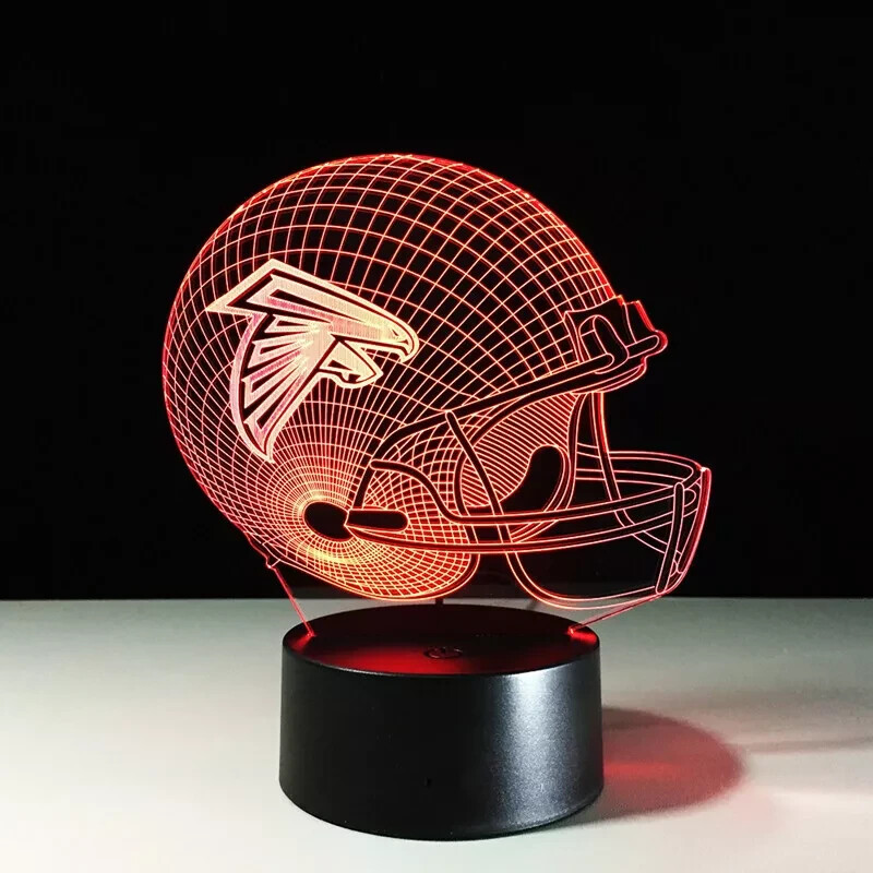 3D LED illusion Atlanta Falcons Helmet USB 7Color Night Light Lamp Bedroom