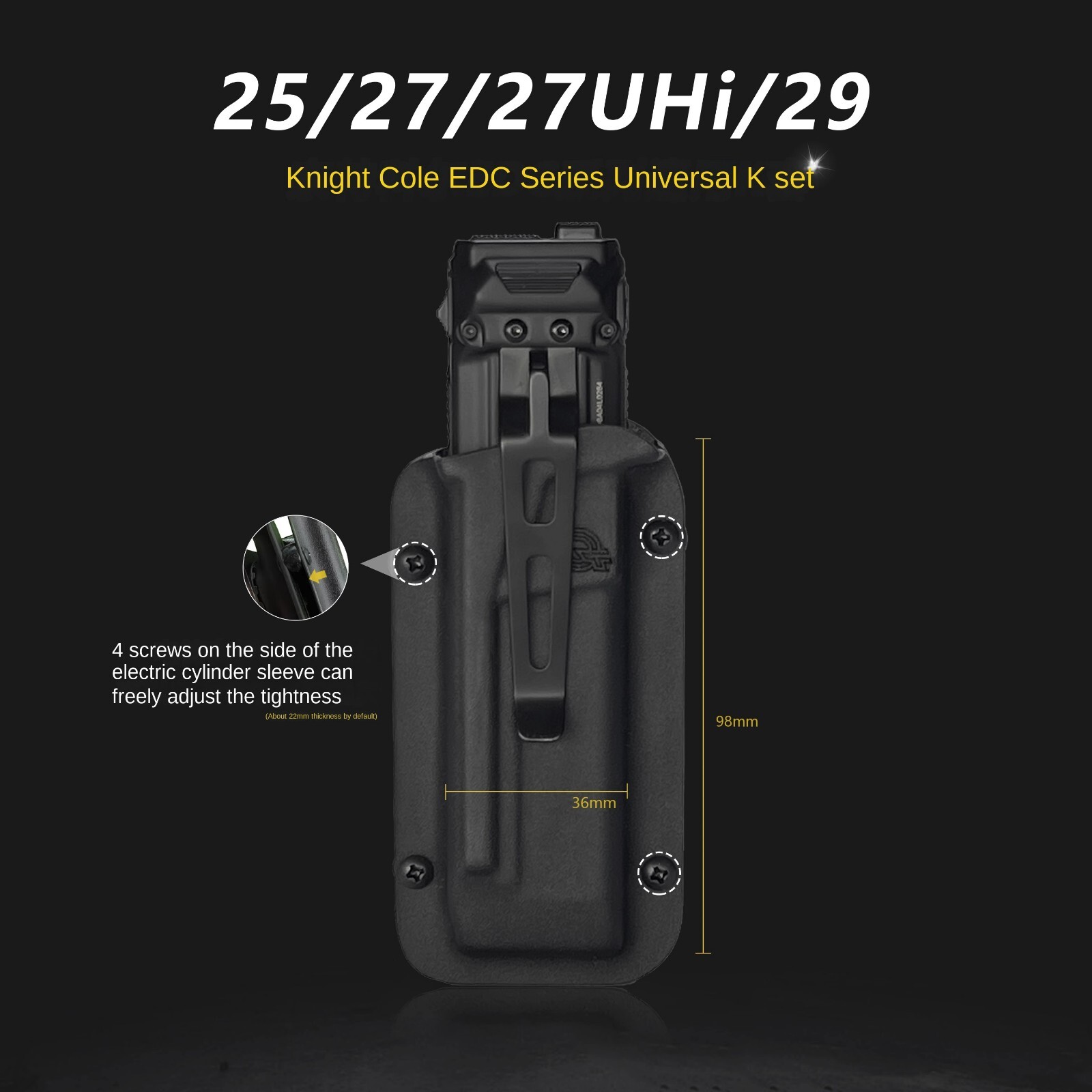 Flashlight Scabbard K-Sheath Belt Clip For NITECORE EDC25/EDC23/EDC29/EDC27UHi