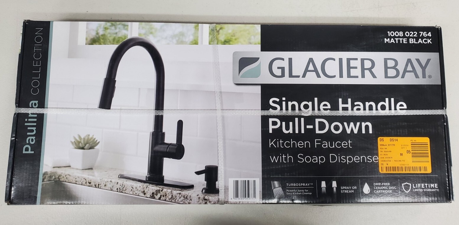 Glacier Bay Paulina Pull-Down Sprayer Kitchen Faucet  Matte Black 1008 022 764