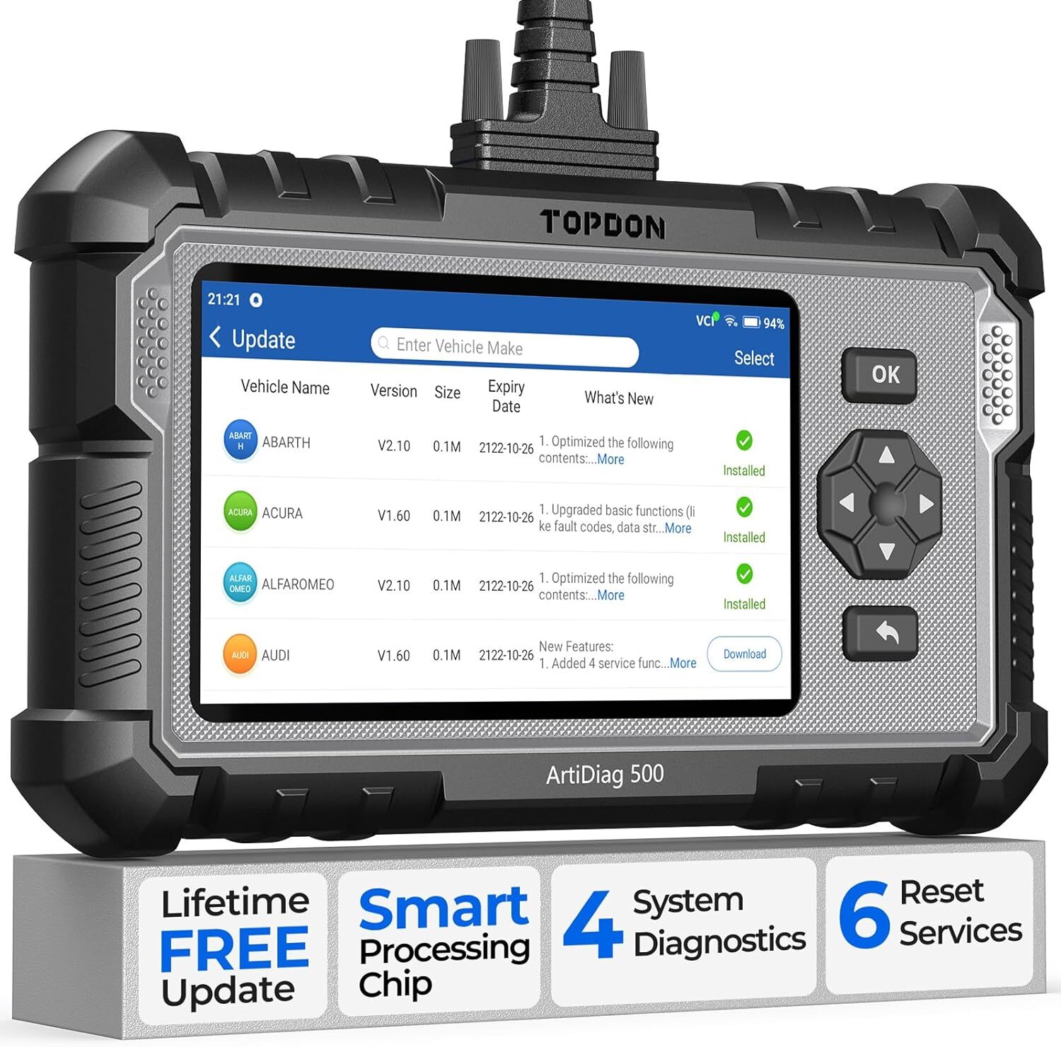Newest TOPDON AD500 OBD2 Scanner Engine ABS SRS SAS Automotive Diagnostic Tool