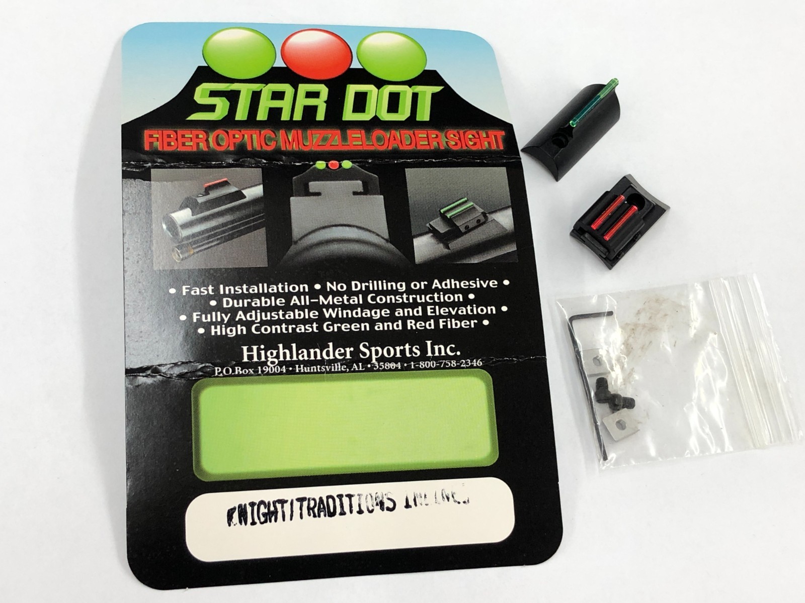 Highlander Sports Star Dot Fiber Optic Muzzleloader Sight - Knight & Traditions