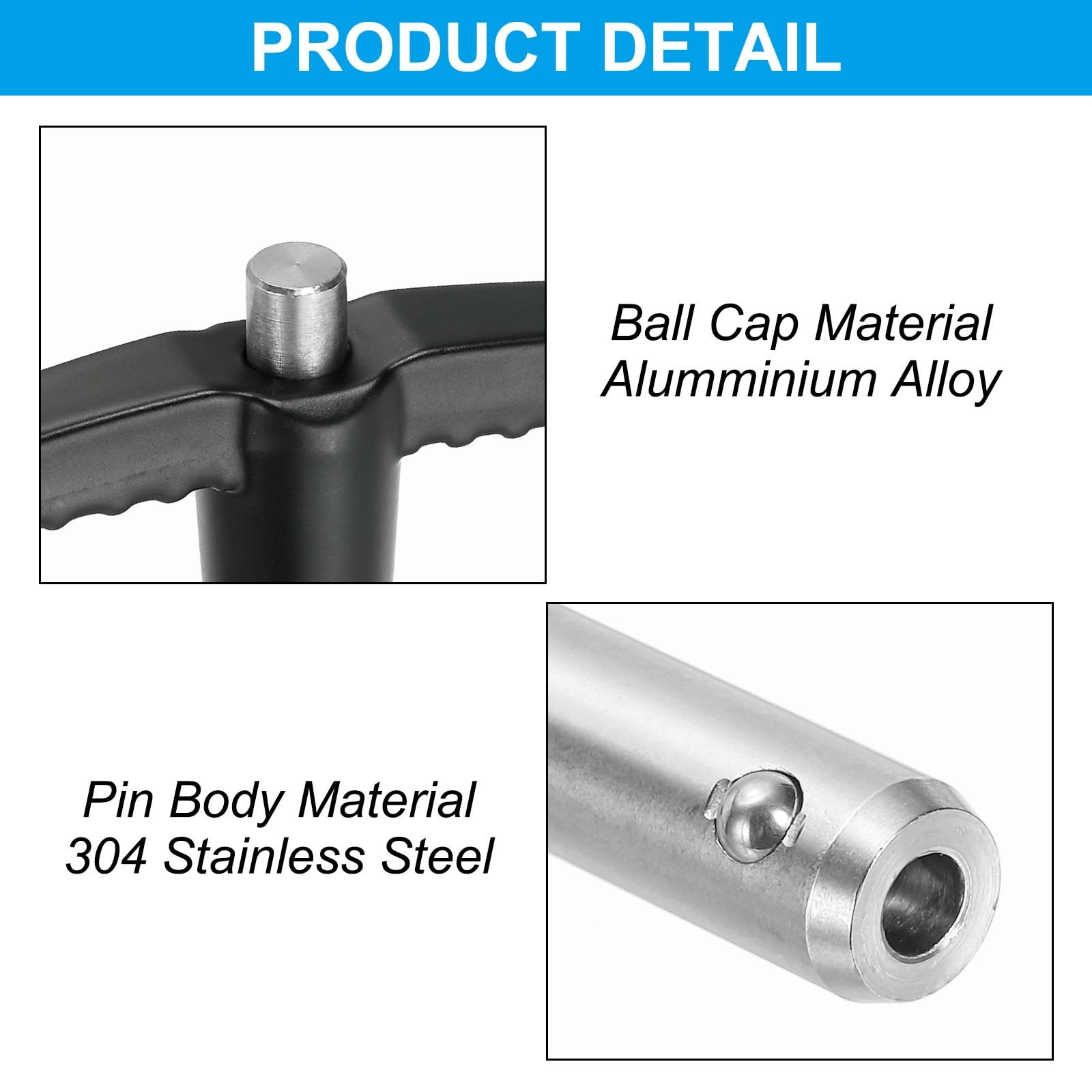 Quick Release Pin 4/9 Inch t Handle Ball Locking Pin with Push Button Lanyard...