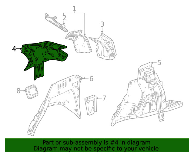 Genuine GM Inner Quarter Panel 60009996