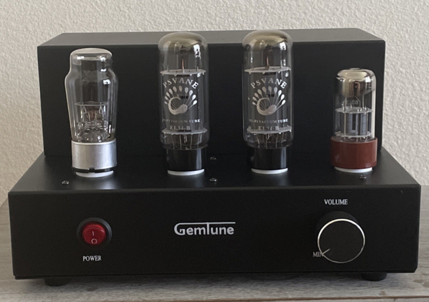 GemTune Tube Amplifier with Vacuum Tubes Black Hi-Fi Audio Stereo Home Music
