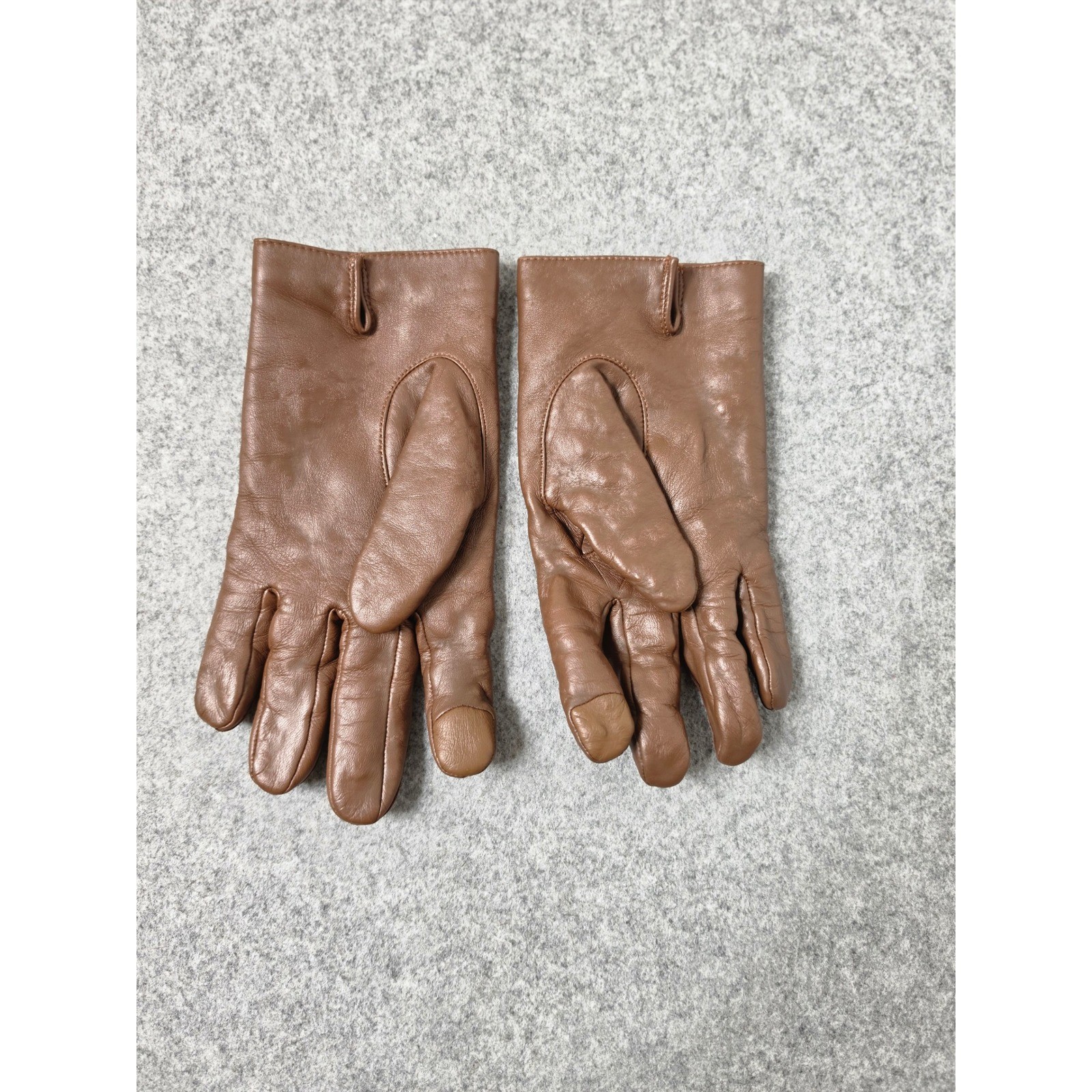 Coach Leather Wool Lined Tech Gloves Mens XL Brown Saddle 54182 Old Money Preppy