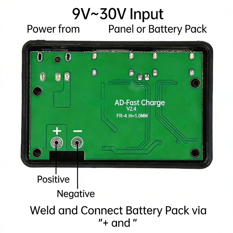Double USB 5V 9V 12V Fast Charging Module Regulator Solar Panel Stabilizer