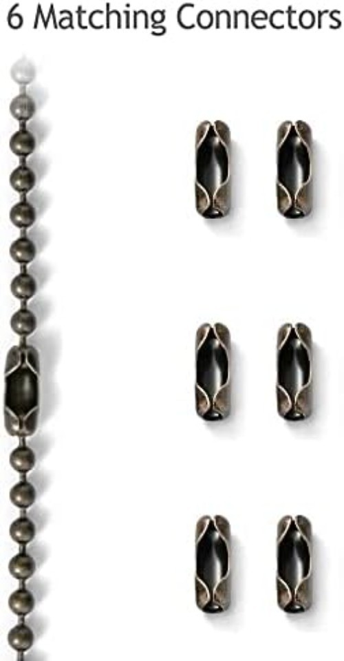 Durable 59-Inch Bronze Pull Chain Extension for Ceiling Fixtures + 6 Connectors
