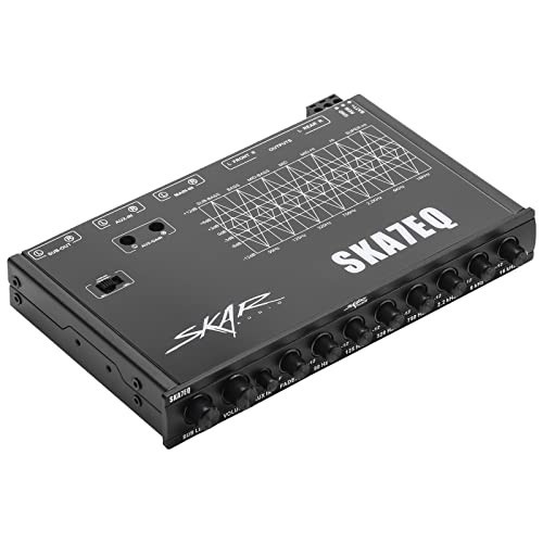 7-Band Car Audio Graphic Equalizer - 1/2 DIN Pre-Amp, Aux Input, High Voltage RC
