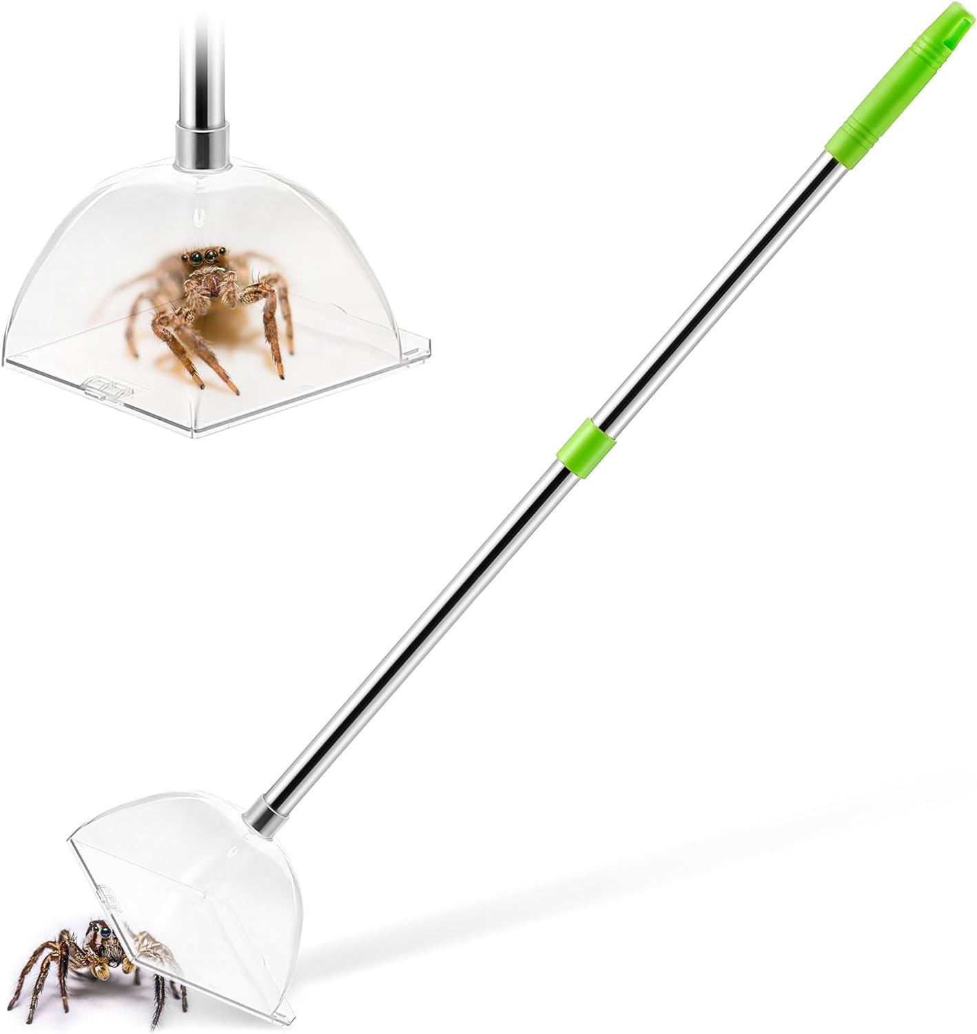 1 Pack Large Spider Insect Catcher with Long 31'' Handle, Contactless Spider Gra