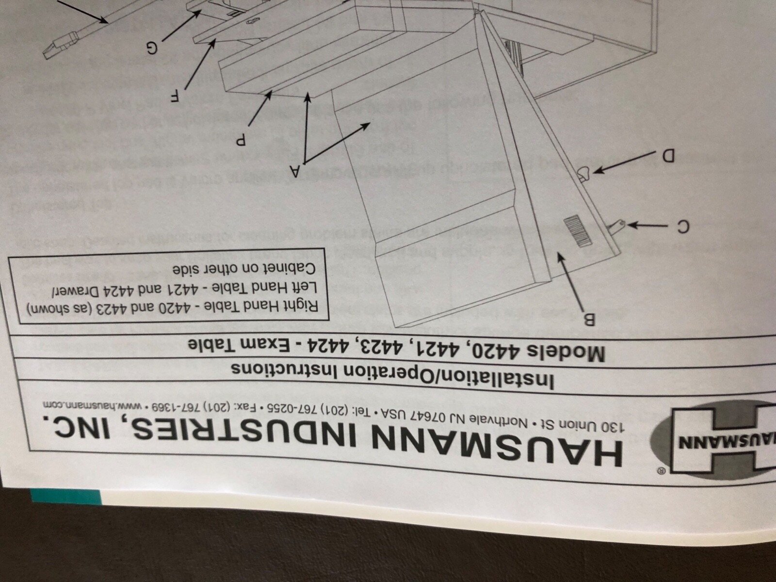 Hausmann model 4420 exam table