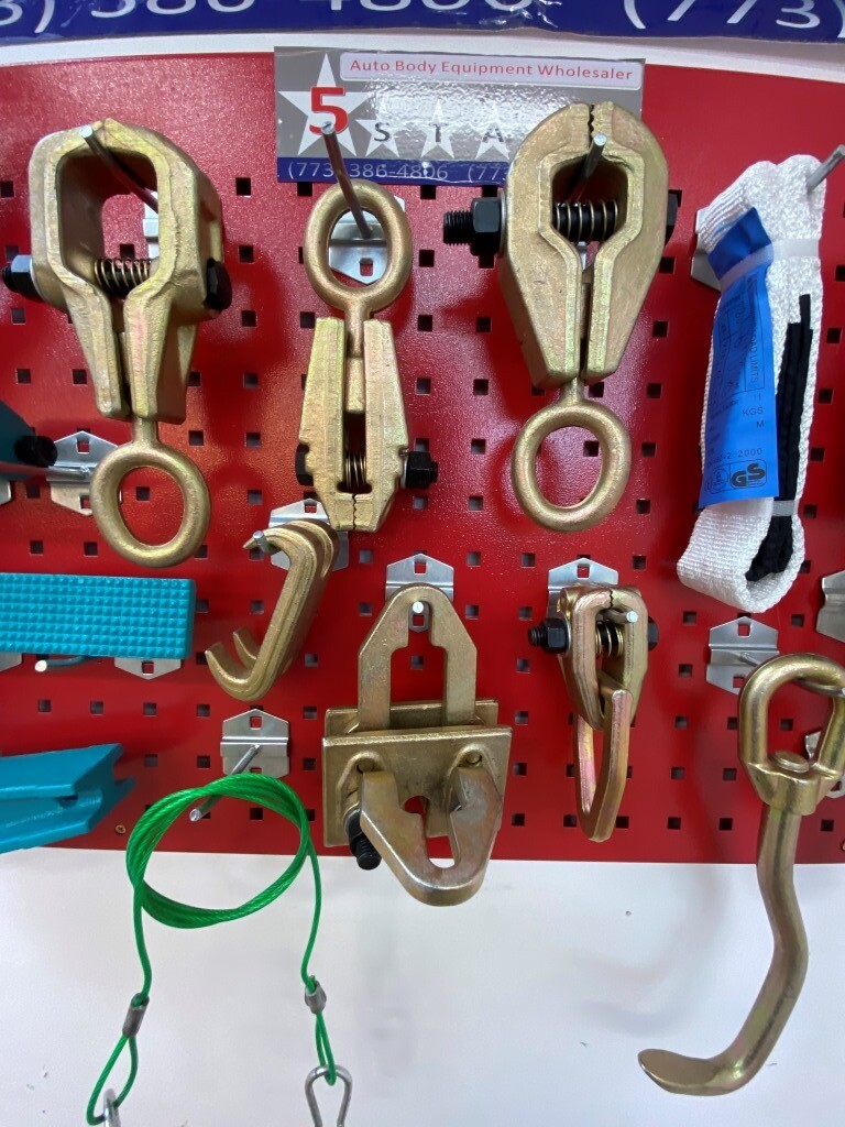 SET#55 HEAVY DUTY AUTO BODY FRAME MACHINE 16 PIECE PULLING TOOLS AND CLAMPS
