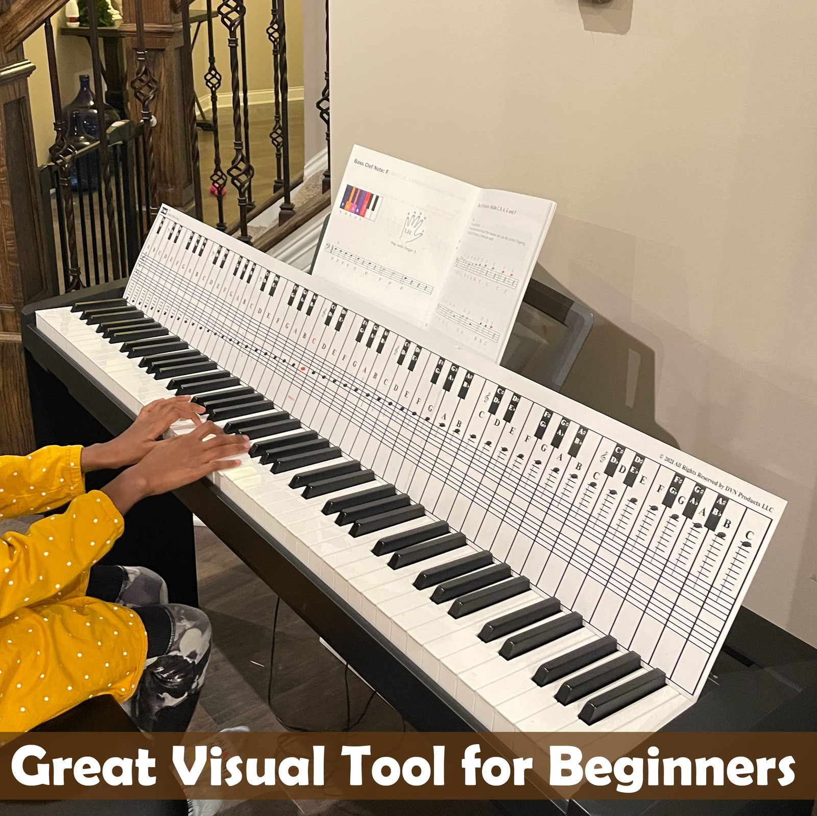 Piano and Keyboard Note Chart for 88 Keys, Use Behind the Keys, Ideal Visual ...