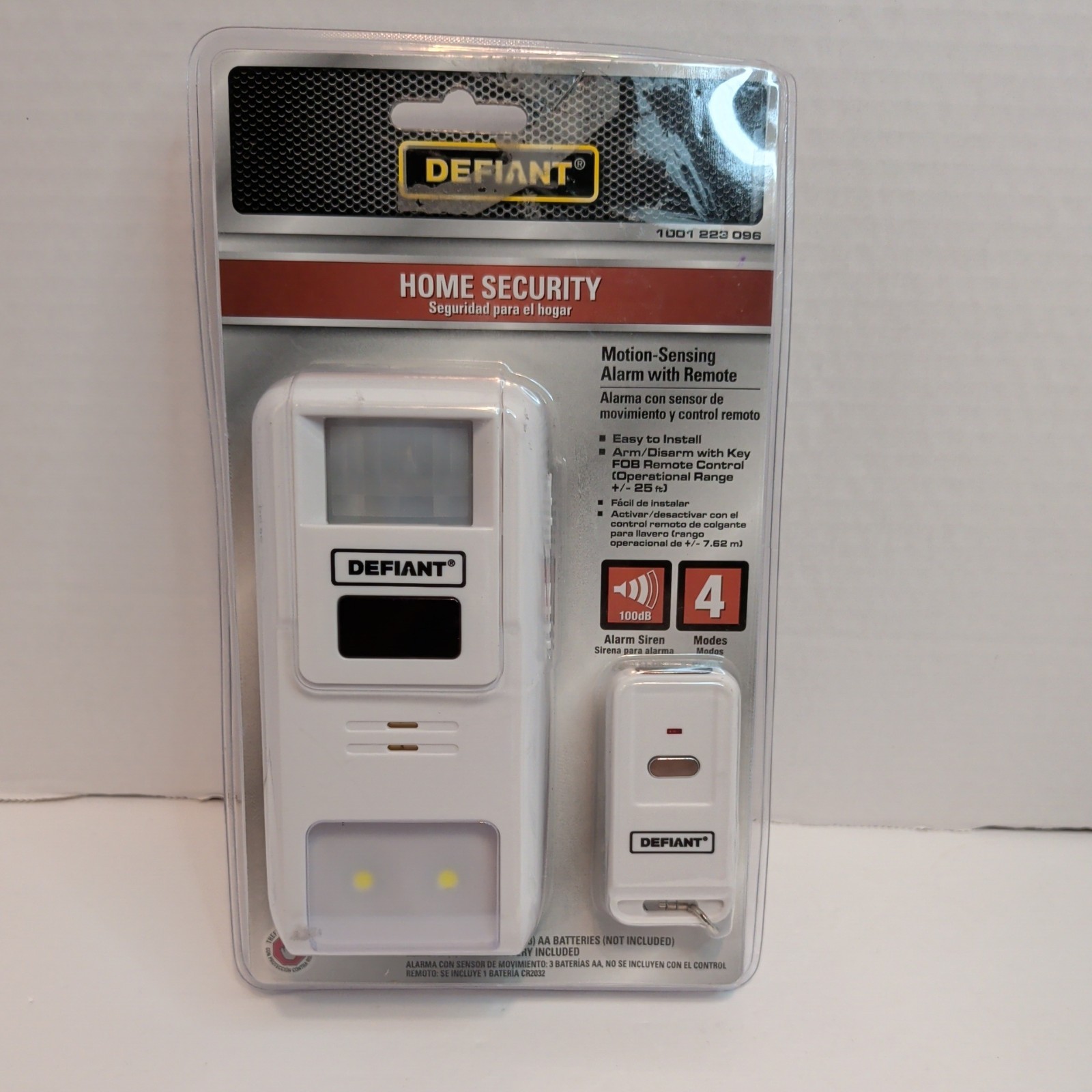 Defiant home security motion-sensing alarm with remote Untested