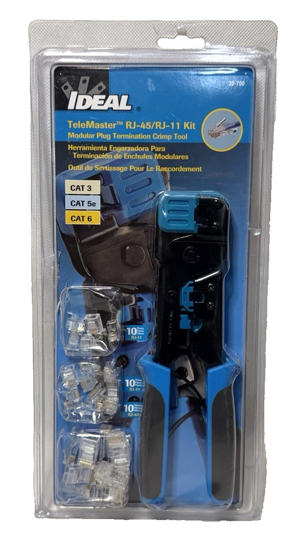 Ideal 33-700 TeleMaster Telephone Crimp Tool (Open Box) Missing (2) RJ11 Plugs
