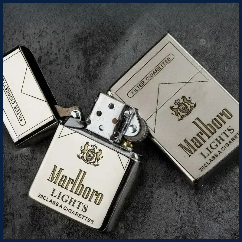 Marlboro Classic Lighter, Metal Grinding Wheel Lighter, Men's Smoking Tool